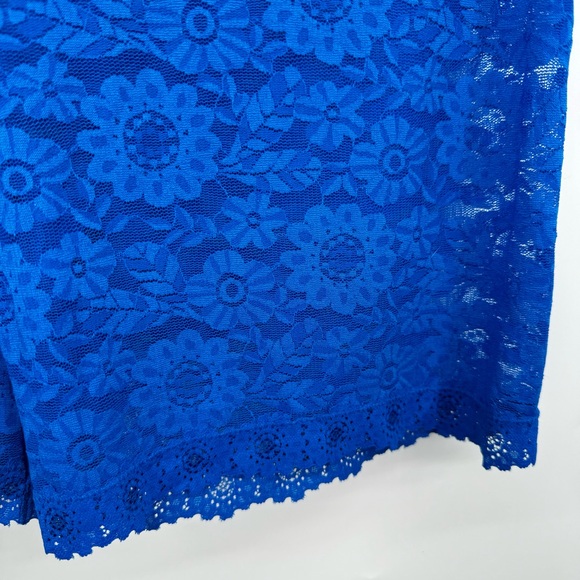 Smoothez by Aerie High Waisted Boyshort Size XL Royal Blue Floral Lace NWT - Picture 6 of 8